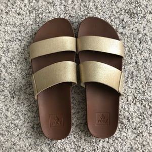 REEF metallic gold sandals